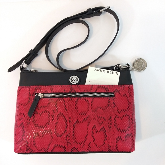 NWT ANNE KLEIN PYTHON SNAKE CROSSBODY BAG PURSE - Picture 1 of 14